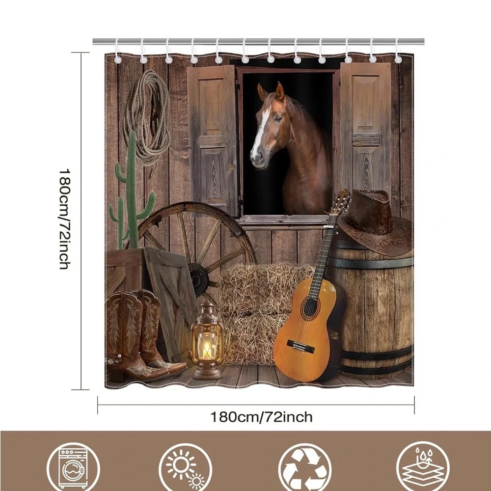 Rustic Western Shower Curtain (72x72)
